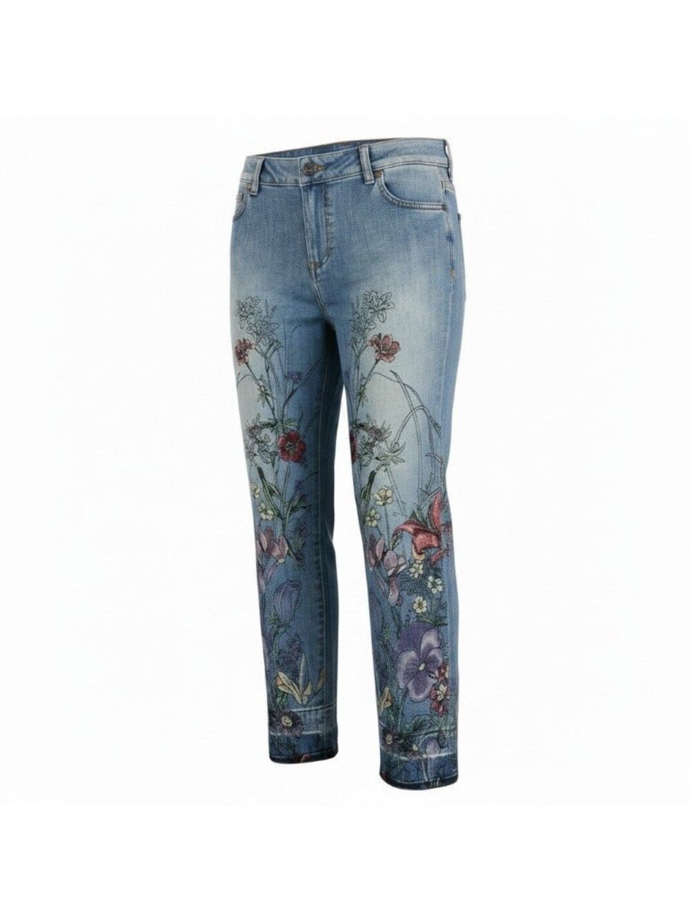 Gucci Ie7 Tom Ford Era Floral Embroidery Denim Pants Indigo Blue Jeans
